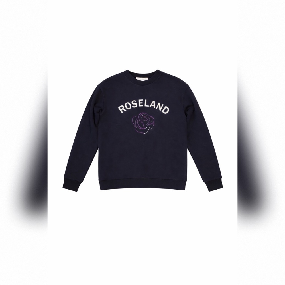 ETRE CECILE ROSELAND BOYFRIEND FLEECED SWEATSHIRT BLACK SIZE S "NWT"